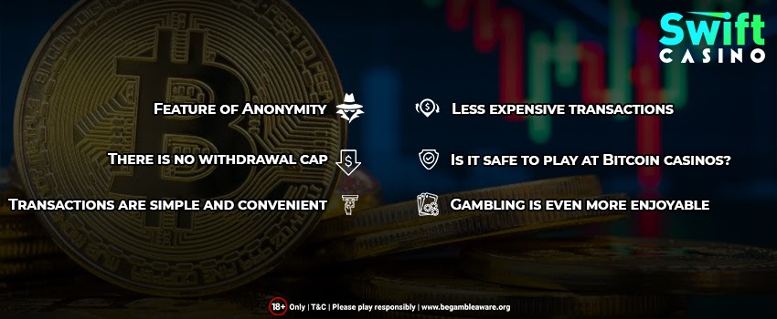 ></p>
<h2>The most recent Bitcoin casinos</h2>
<p>  Casinos started accepting Bitcoin in addition to conventional currencies like the dollar. Some of them began transacting solely in Bitcoin, while others attached Bitcoins to their daily currency operations.  Bitcoin grew in popularity in the online casino industry over time and eventually surpassed all other cryptocurrencies. Even though the casinos are bound by the laws of their home countries or territories, they generally have a diverse range of Bitcoin gambling choices. Players can discover gambling opportunities in different casinos by playing cash games in Bitcoin currencies and transacting globally. Online casino games, online lotteries, sports-based betting, and spread betting are all available through bitcoin gambling.</p>
<h2> Why are operators using Bitcoin more and more?</h2>
<p style=