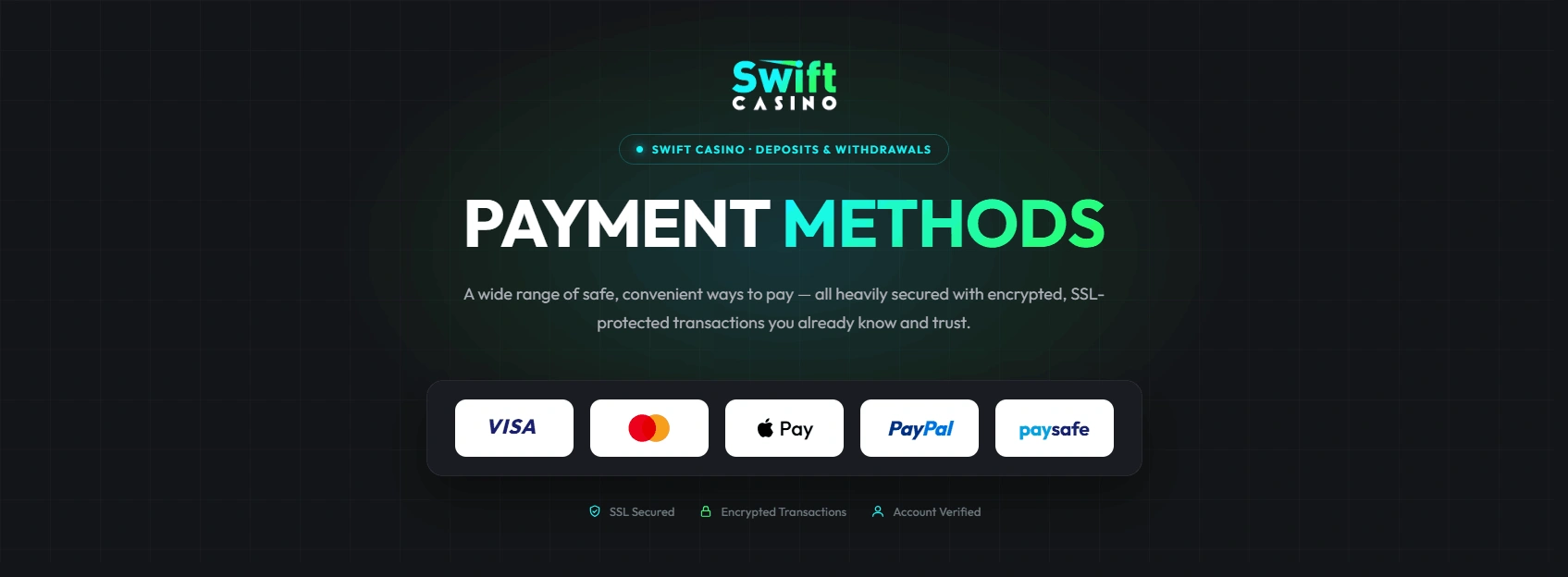 Swift Casino Payment Methods